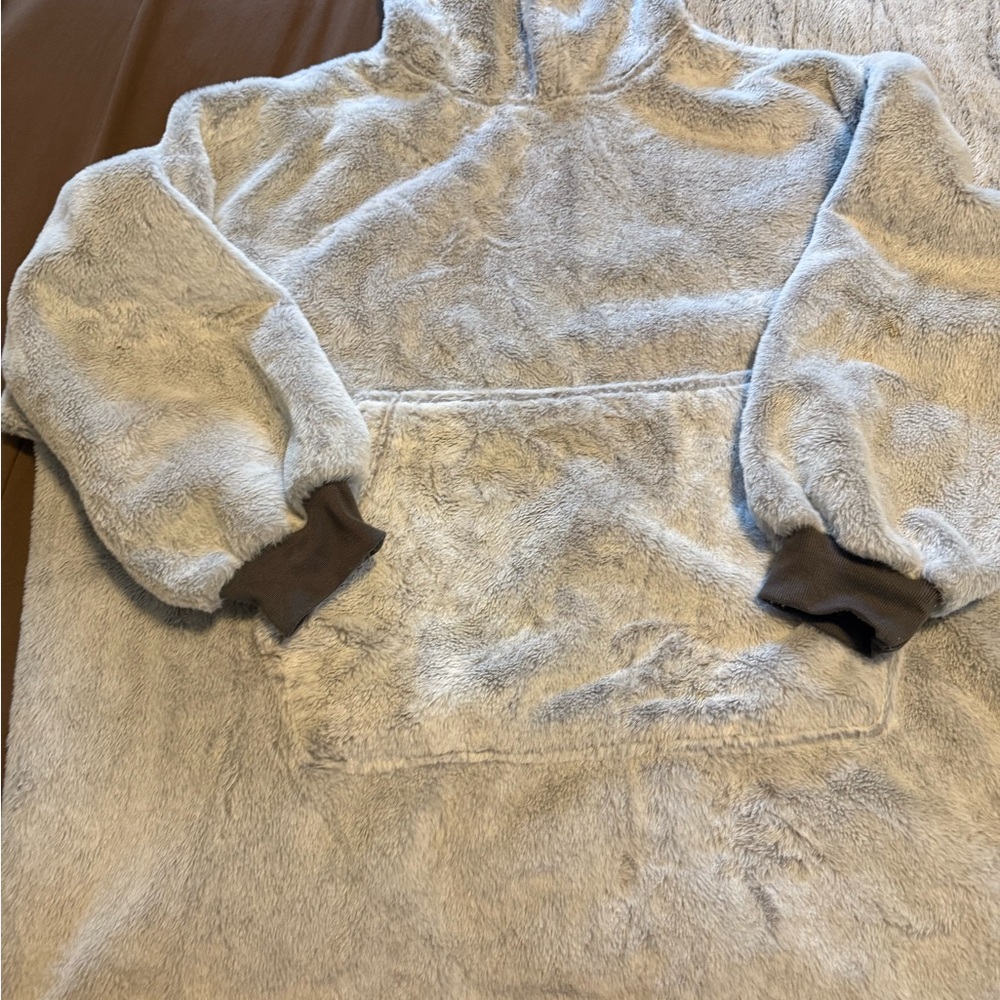 Cozy Gray Fleece oversized Comfy pullover
